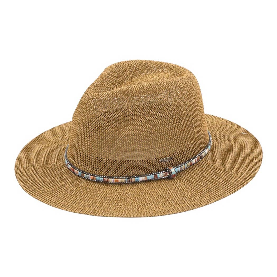 Multi-Colored Thread with Beaded Panama Hat