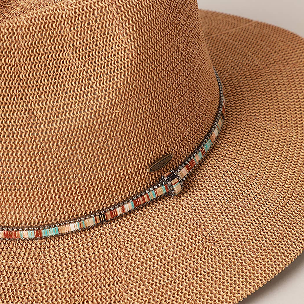 Multi-Colored Thread with Beaded Panama Hat