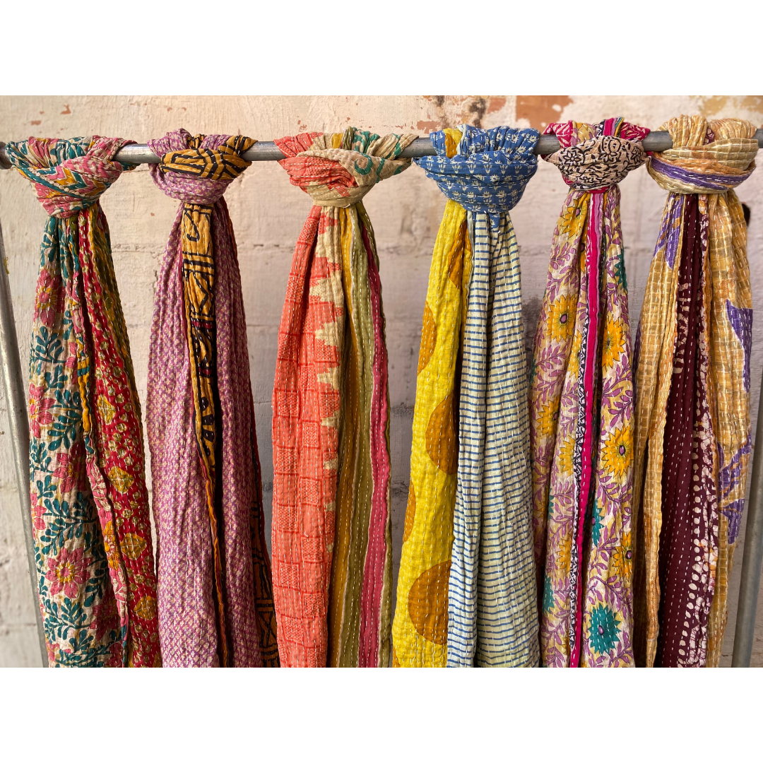 Kantha Scarf Scarves | Made From Recycled Cotton Saris – Adlib Clothing