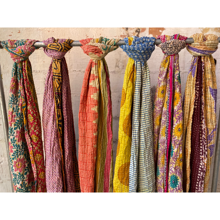 Kantha Scarf Scarves | Made From Recycled Cotton Saris 