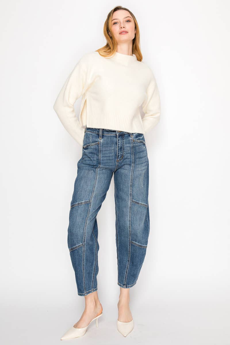 High Rise Relaxed Barrel Jeans