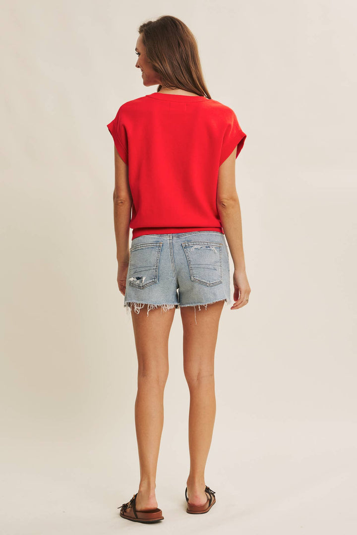 Multi-Way Versatility Soft Cotton Button-Down Sweater Vest