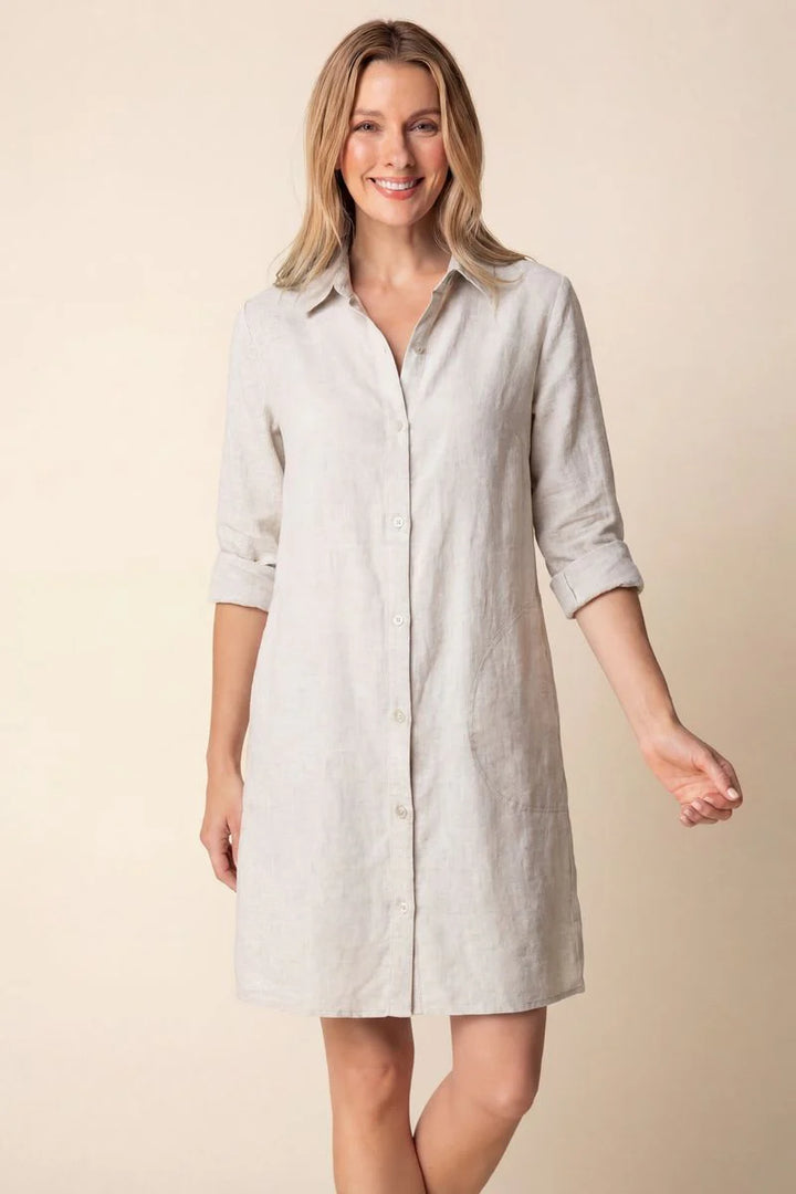 Linen Solid Shirt Dress