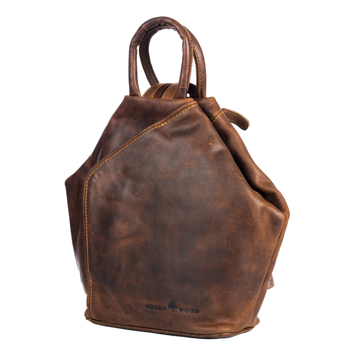Leather Backpack, Leather Rucksack Bag Zoe - Sandal