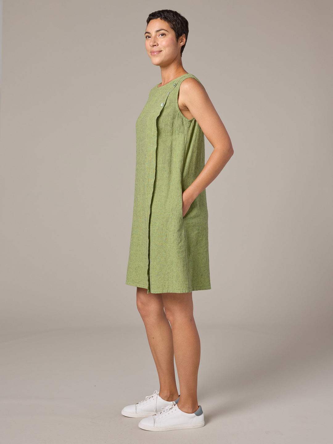 Button Shift Dress