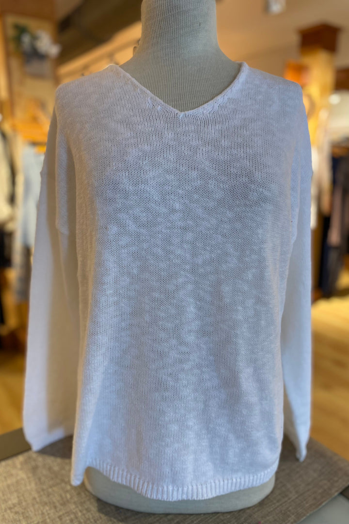 Cotton Crop V Neck Sweater