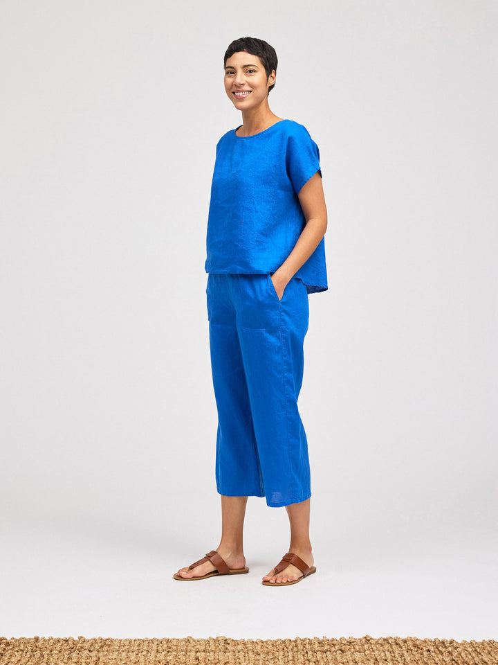 Easy Crop Linen Pant