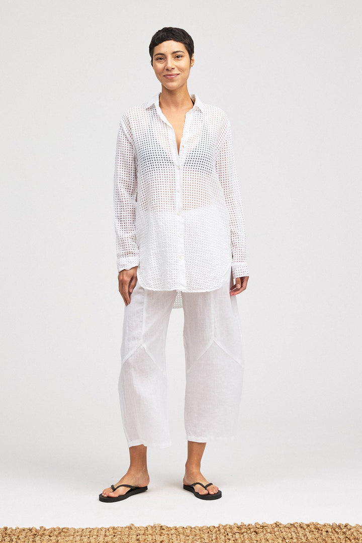 Barrel Crop Cut Linen Pant