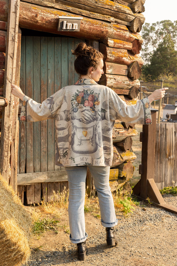 Take My Hand Fleece Cottage Cardigan Kimono Jacket