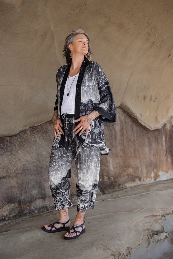 The Stargazer Matineé Duster (mid-length) w/ Celestial Print