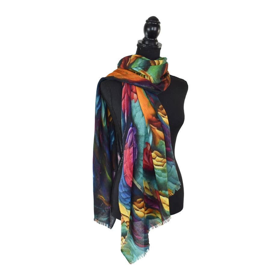 Maelynn Painterly Floral Scarf