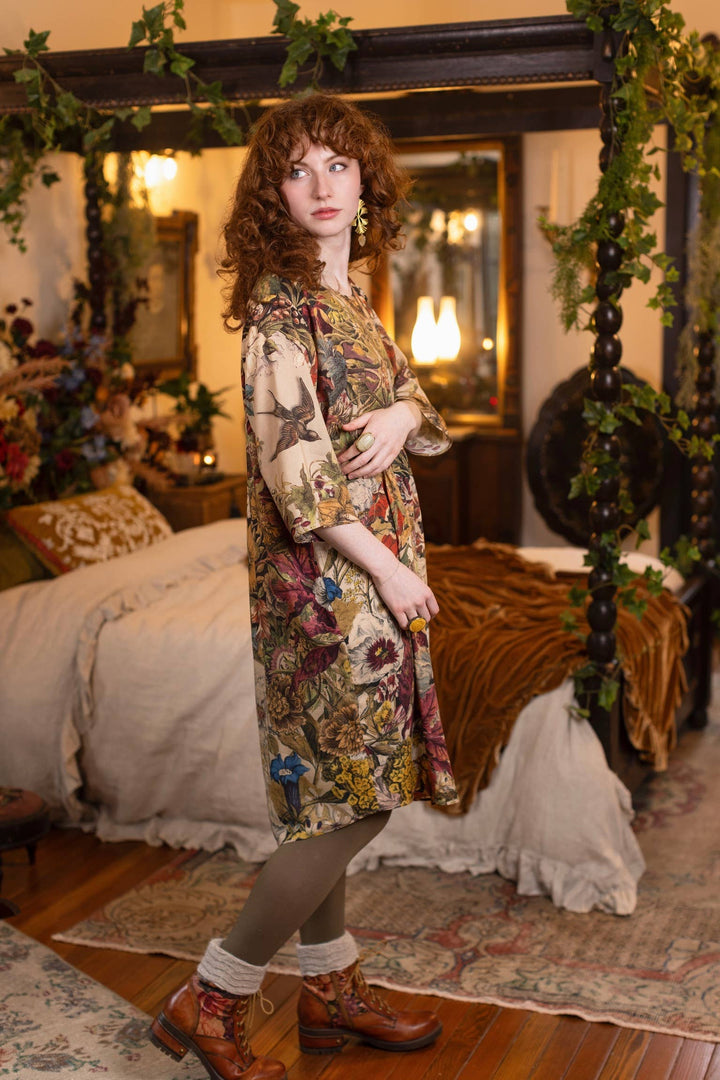 Golden Hour Artist Dress Tunic w/ Pockets & Floral Print