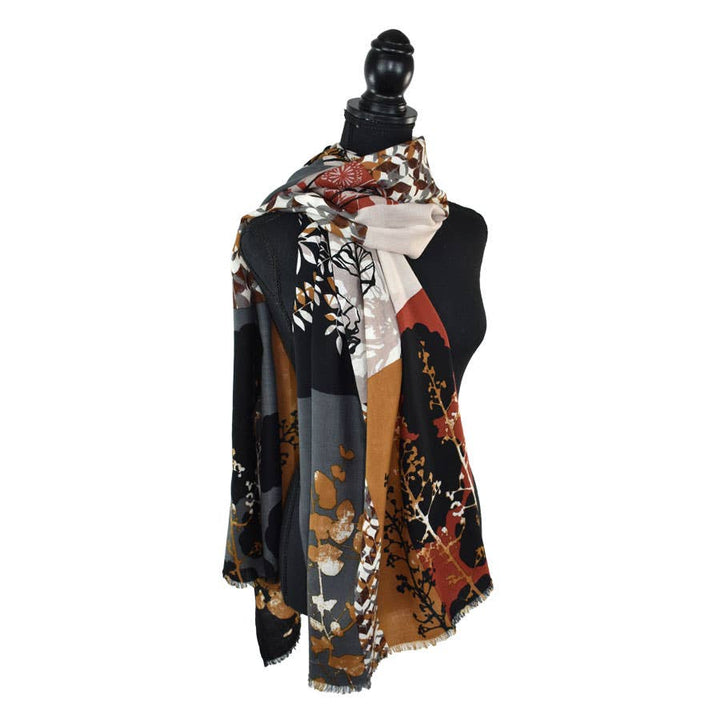 Kamila Mixed Motif Wool Scarf