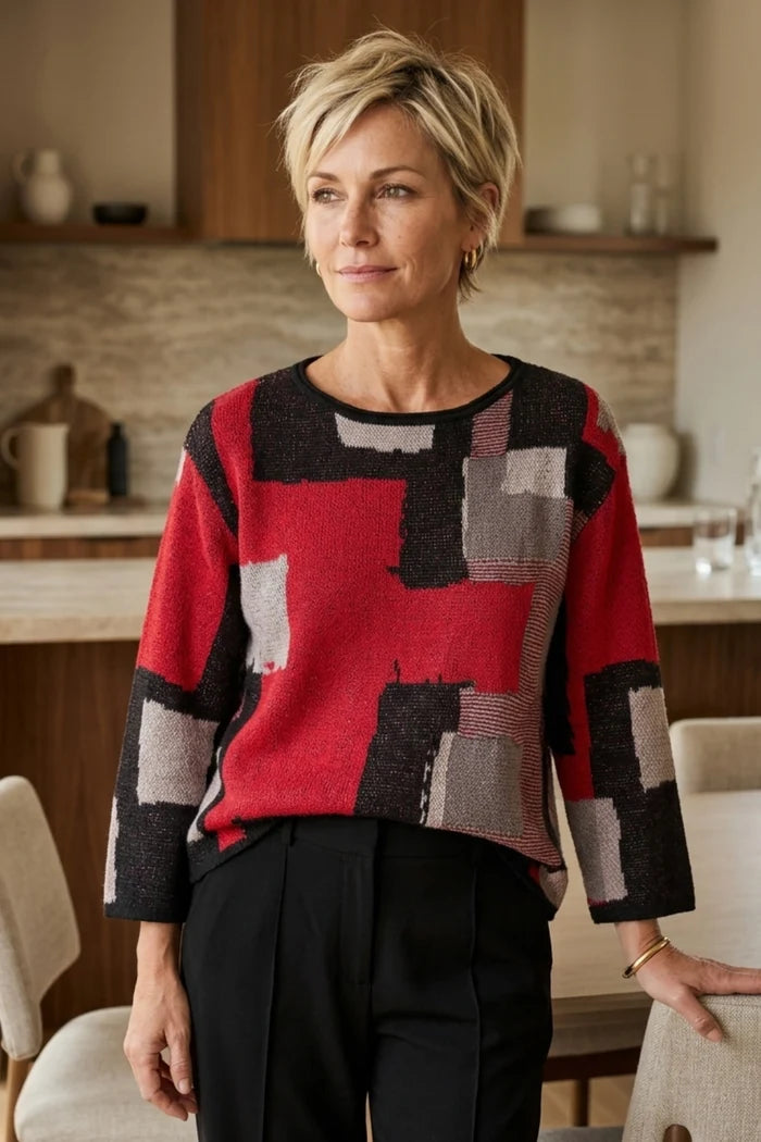 Collage Sweater Swing Pullover