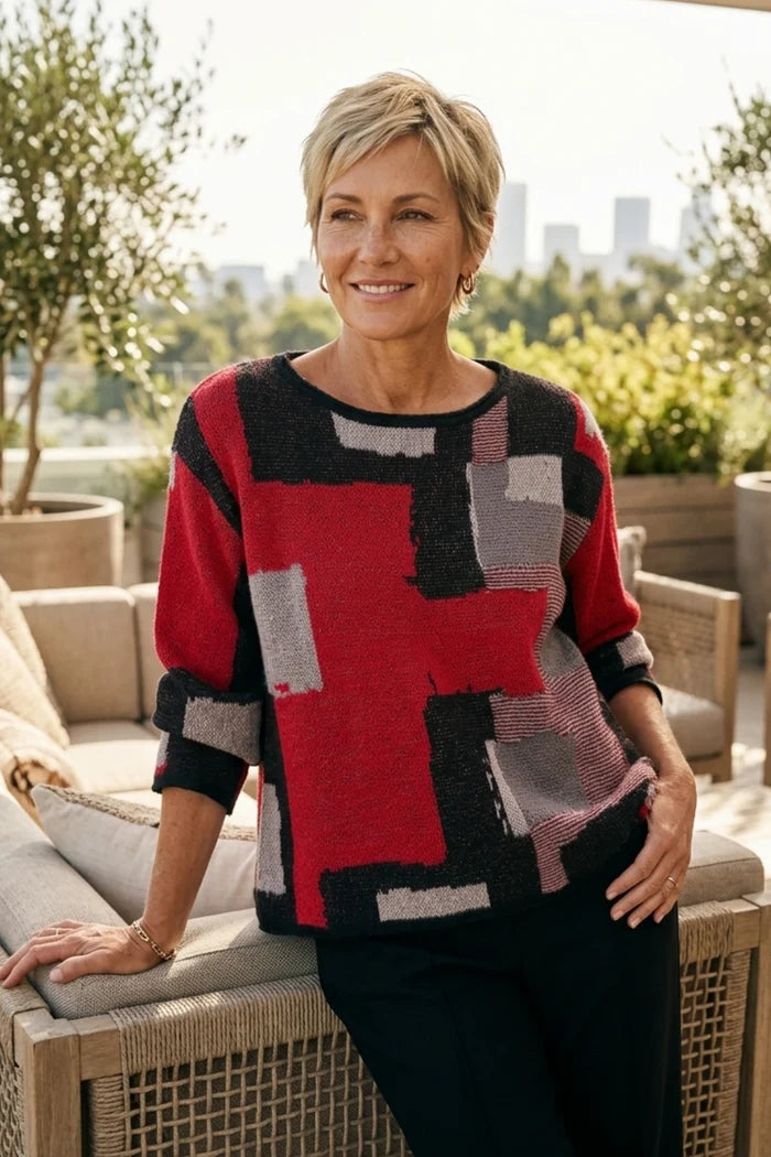Collage Sweater Swing Pullover
