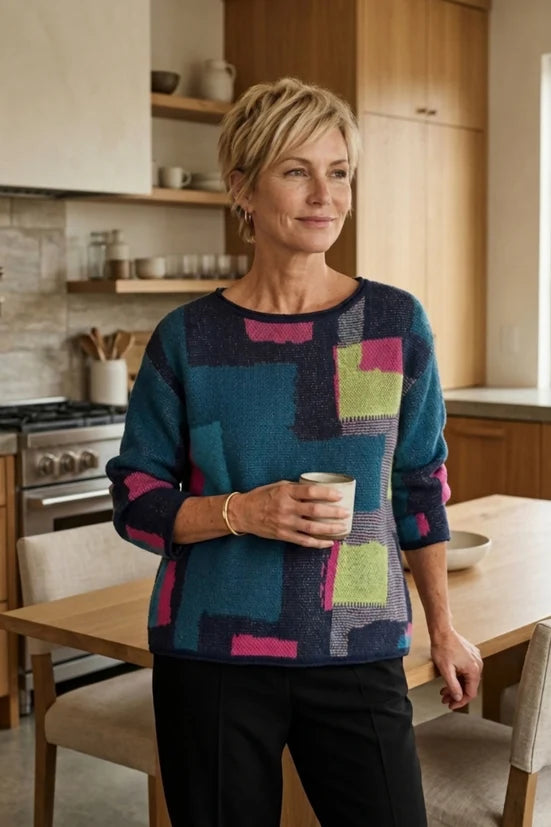 Collage Sweater Swing Pullover