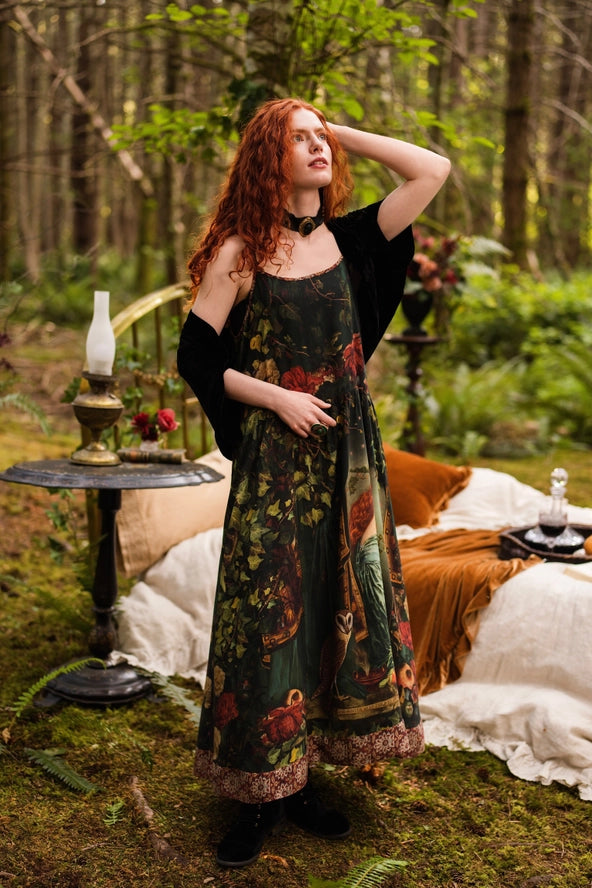Solstice Bohéme Long Maxi Slip Dress w/ Persephone and Moon