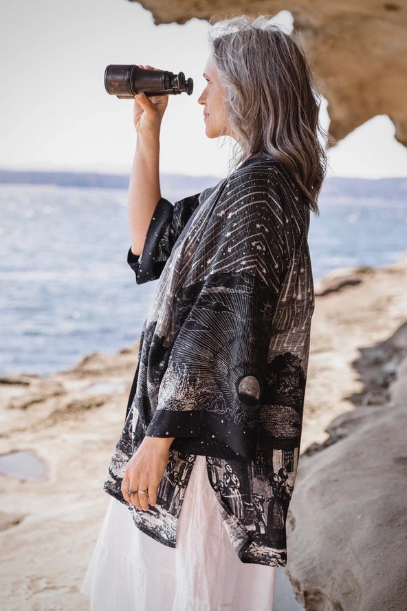 The Stargazer Matineé Duster (mid-length) w/ Celestial Print