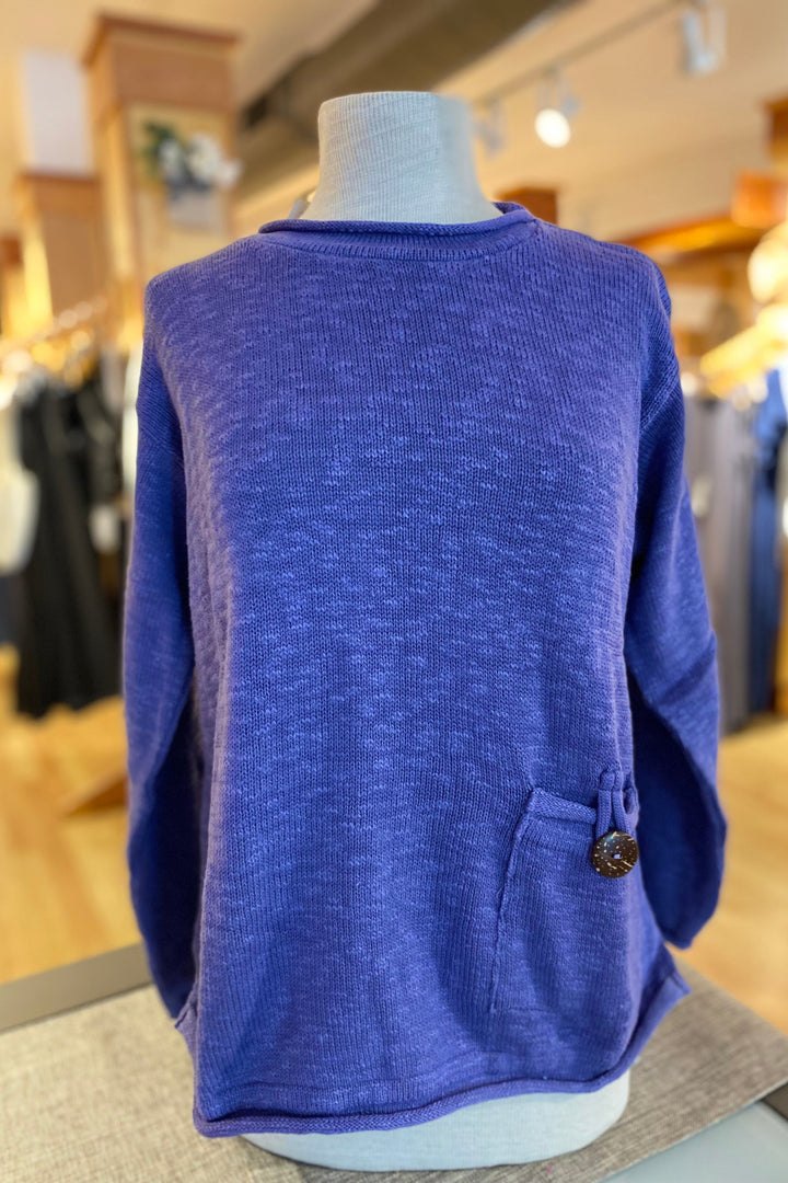 The Ultimate Cotton Sweater - Crop Pocket Roll Neck