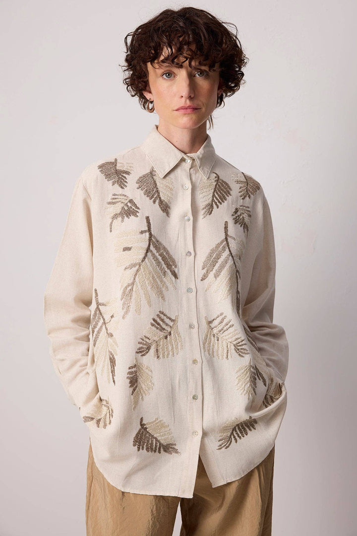 Botanica Embroidered Linen Blend Shirt