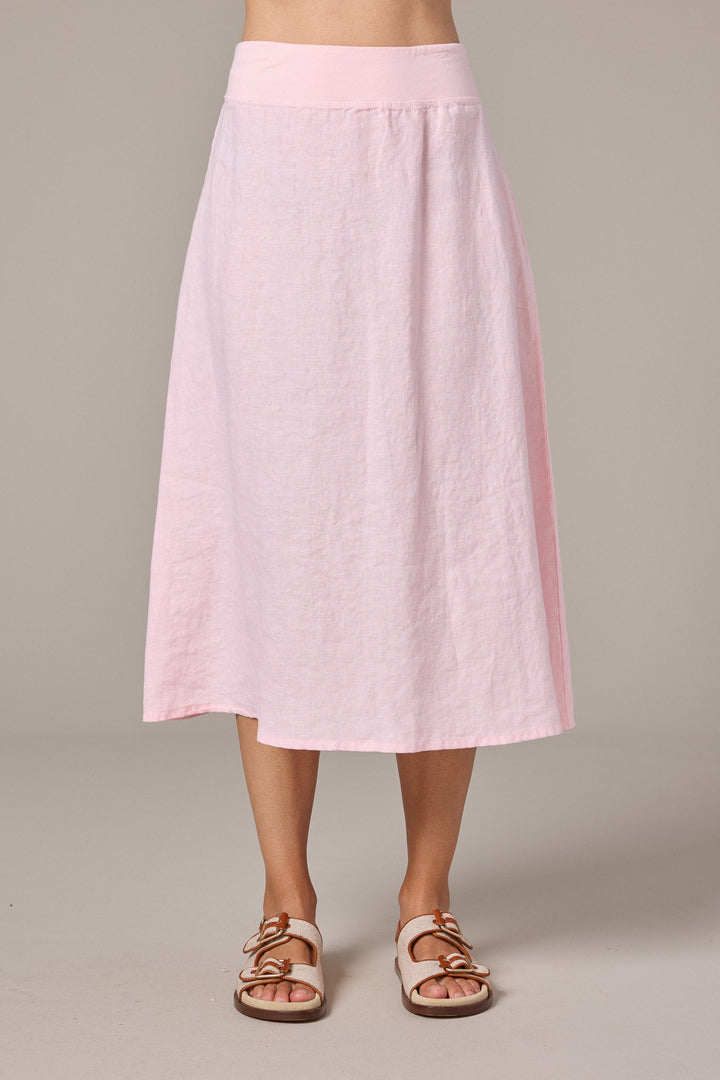 Mid-flow Midi Linen Skirt