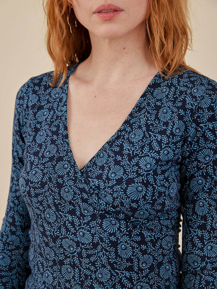 Gillian Wrap Top Teal Vine