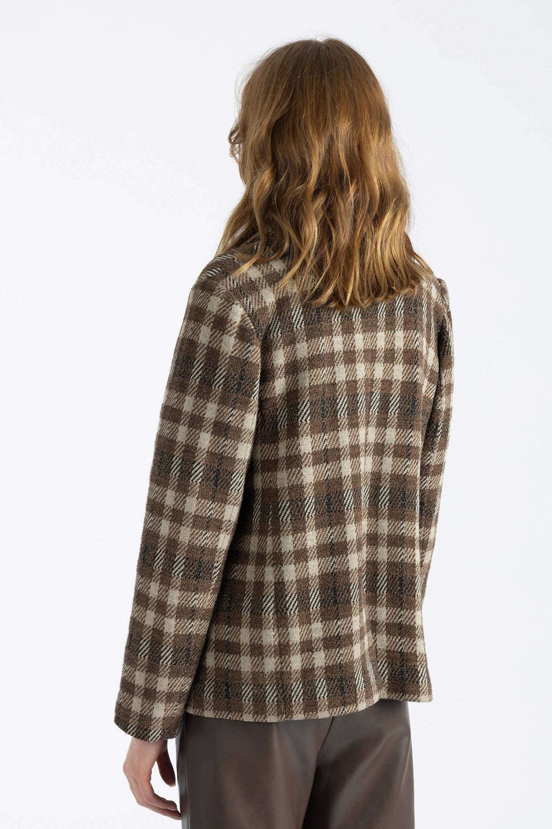 Checked Double-Breasted Jacket