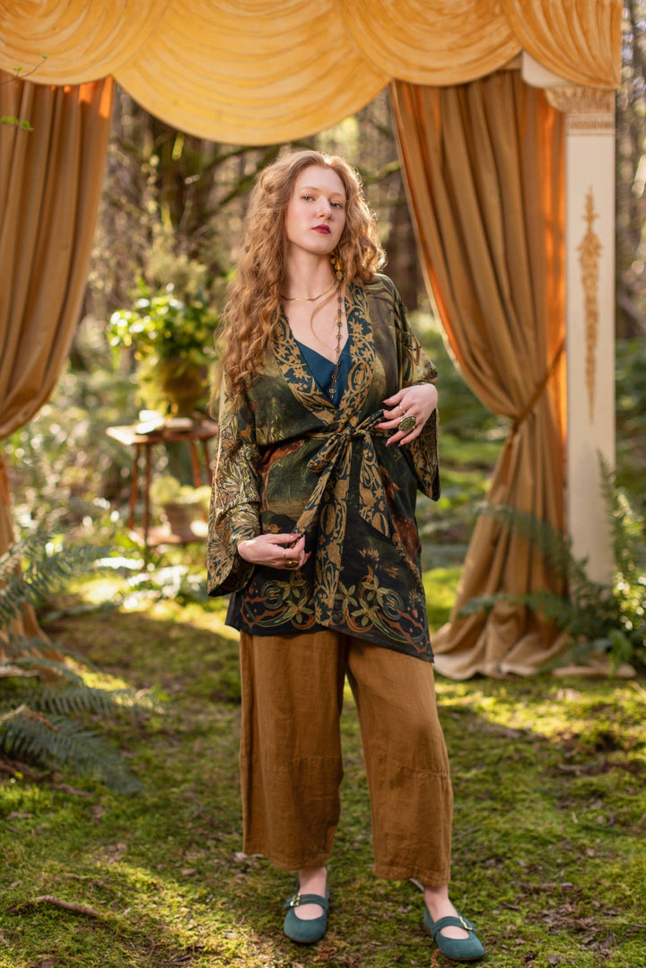 The Dawning Matineé (mid-length) duster w/ Ophelia & Fawns