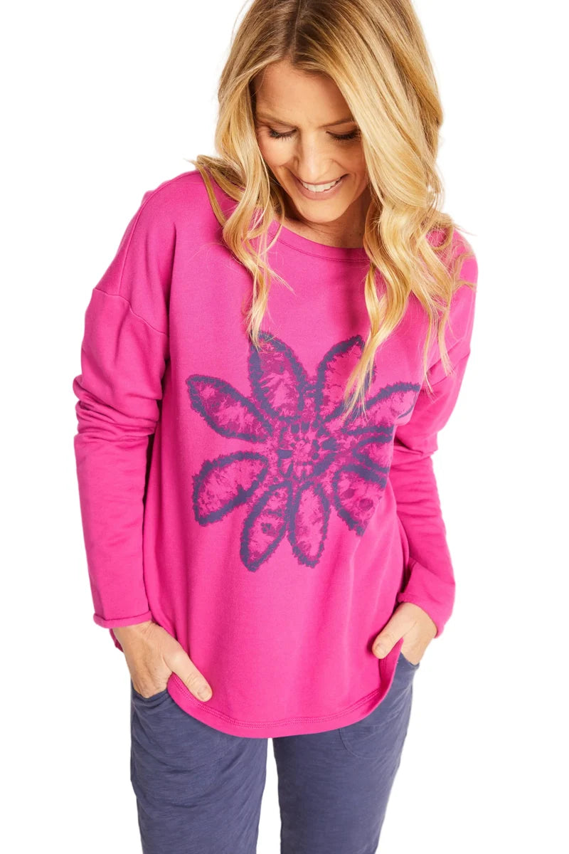 Destination Fleece Floral Pullover