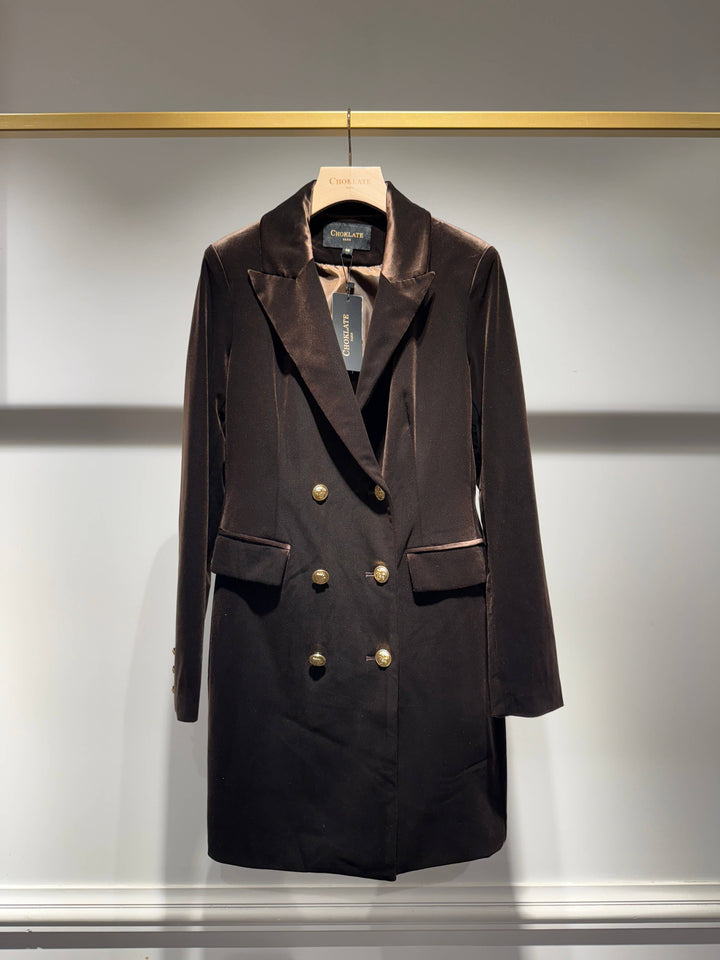 Velvet Dress Jacket with Gold Buttons