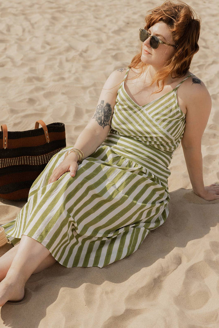 Sadie Tank Green Stripe