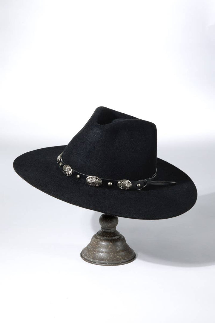 100 Percent Wool Western Concho Panama Hat