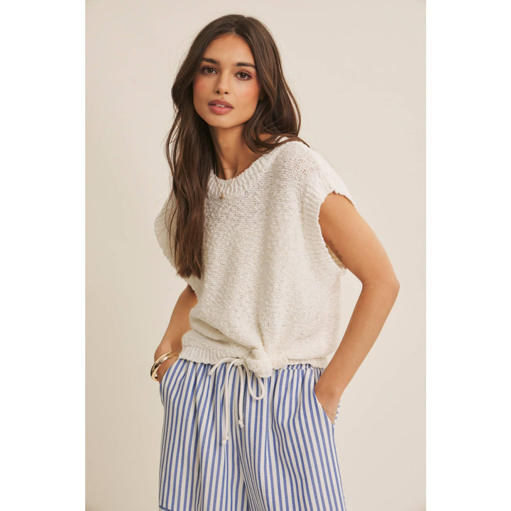 Breathable Comfort Loose Fit Textured Cotton Sweater Top