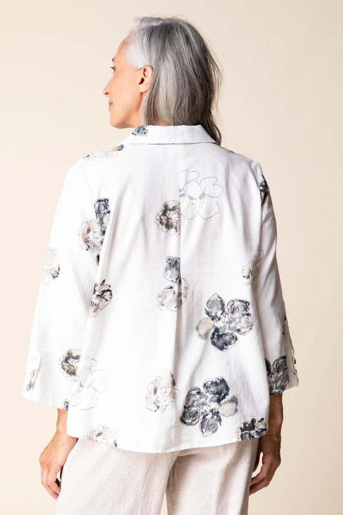 Linen Floral Retro Swing Shirt