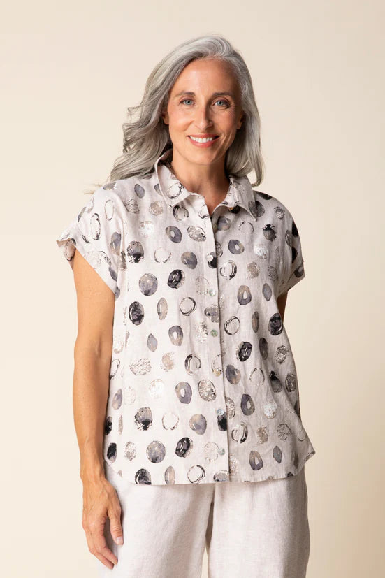 Linen Dot Cabana Shirt