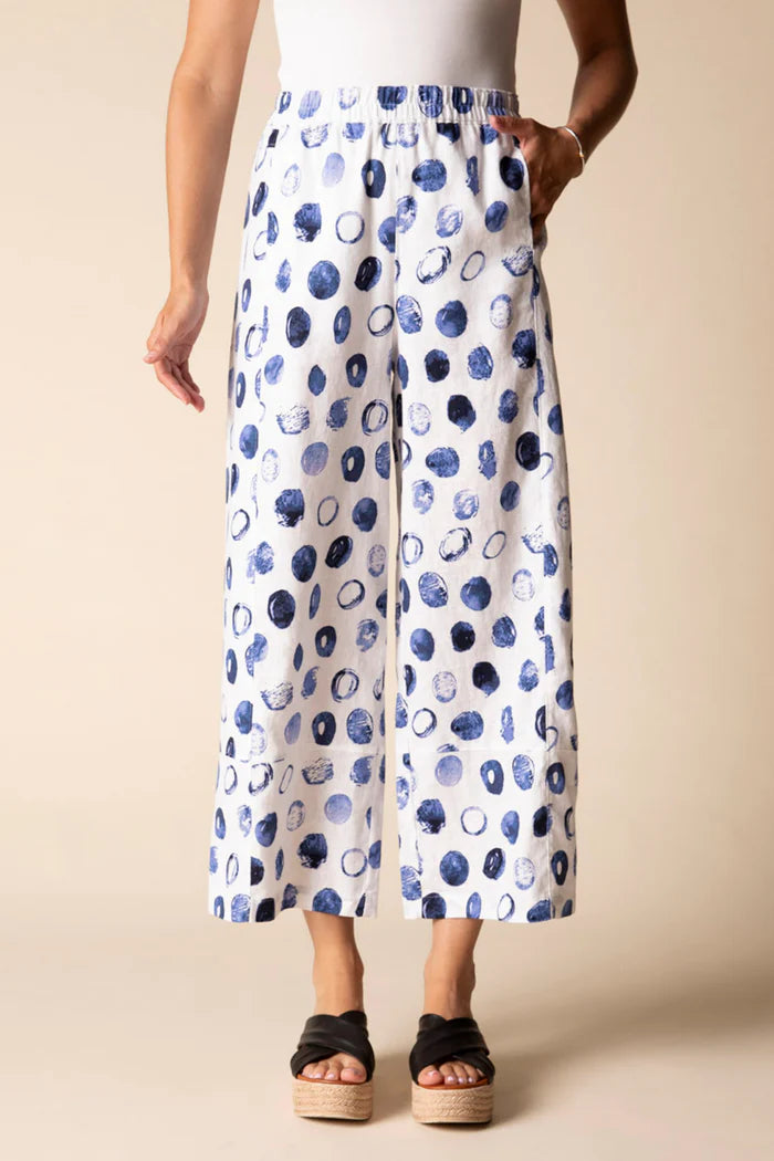 Contrast Seams Dot Pant