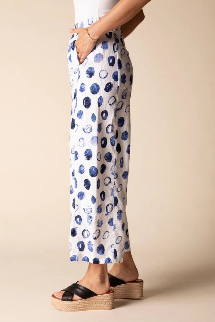 Contrast Seams Dot Pant