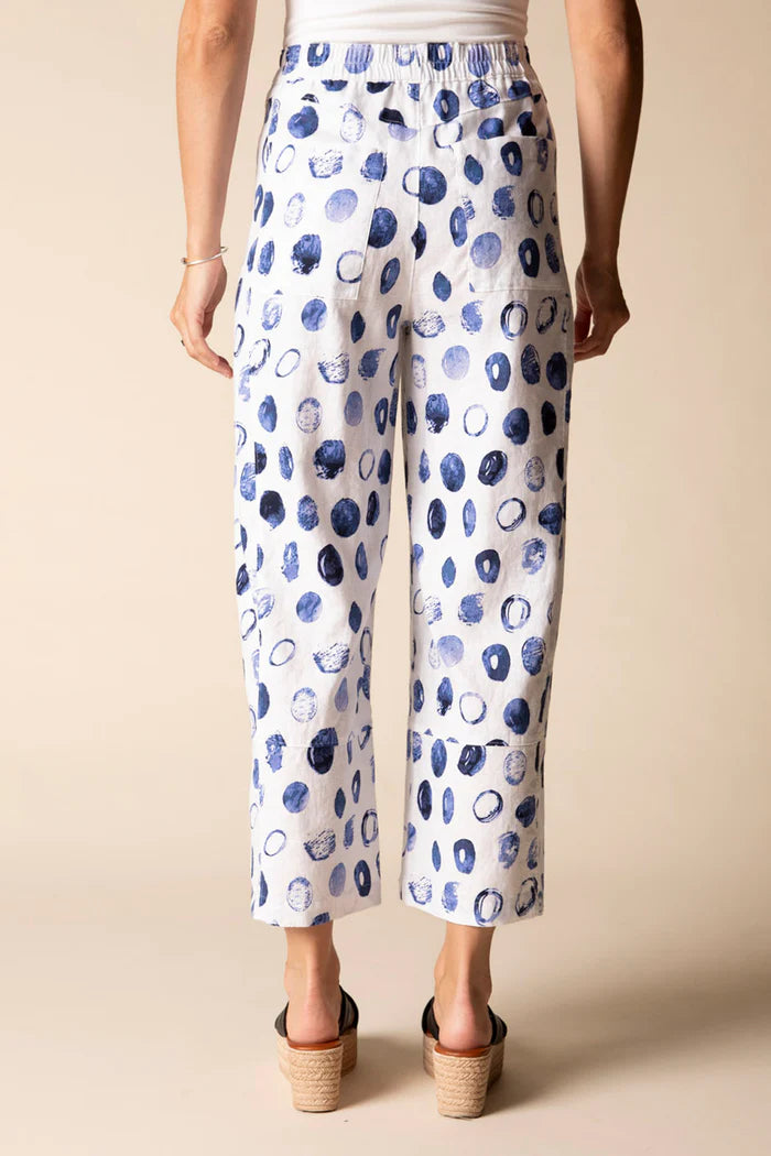 Contrast Seams Dot Pant