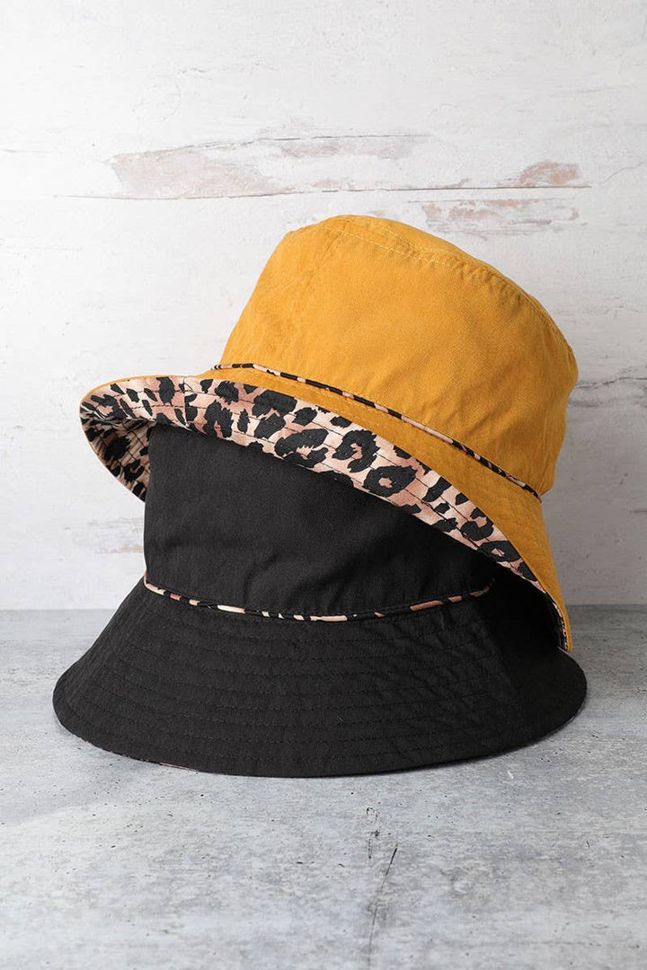 Leopard Pattern Reversible Bucket Hat