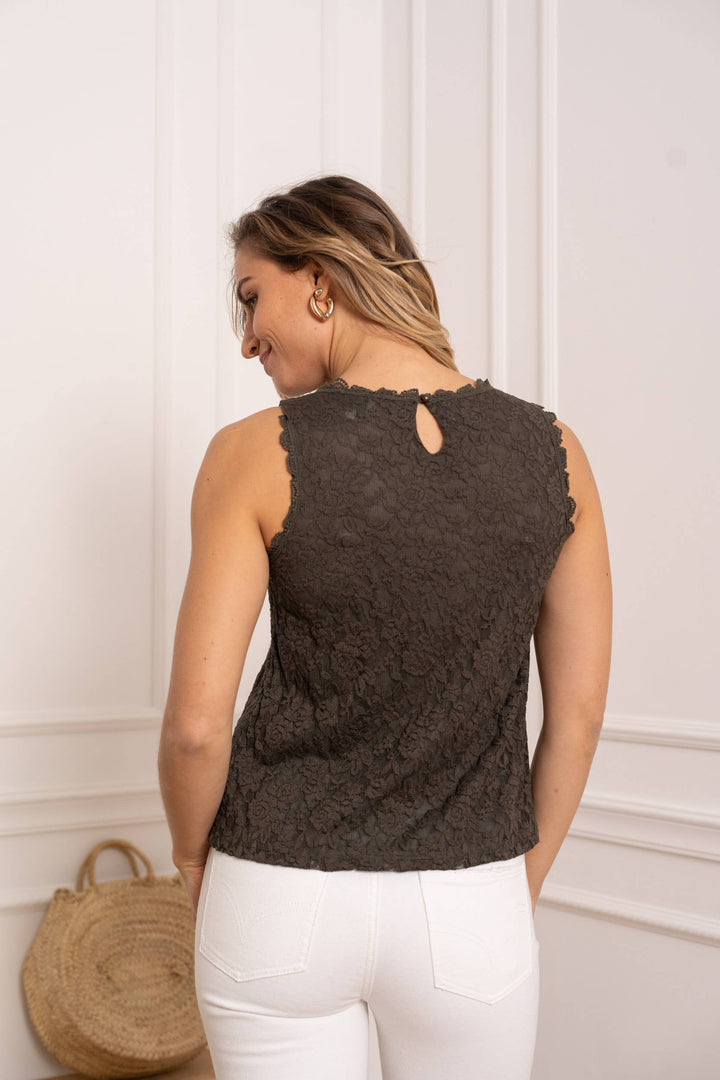 Anais Sleeveless Lace Top