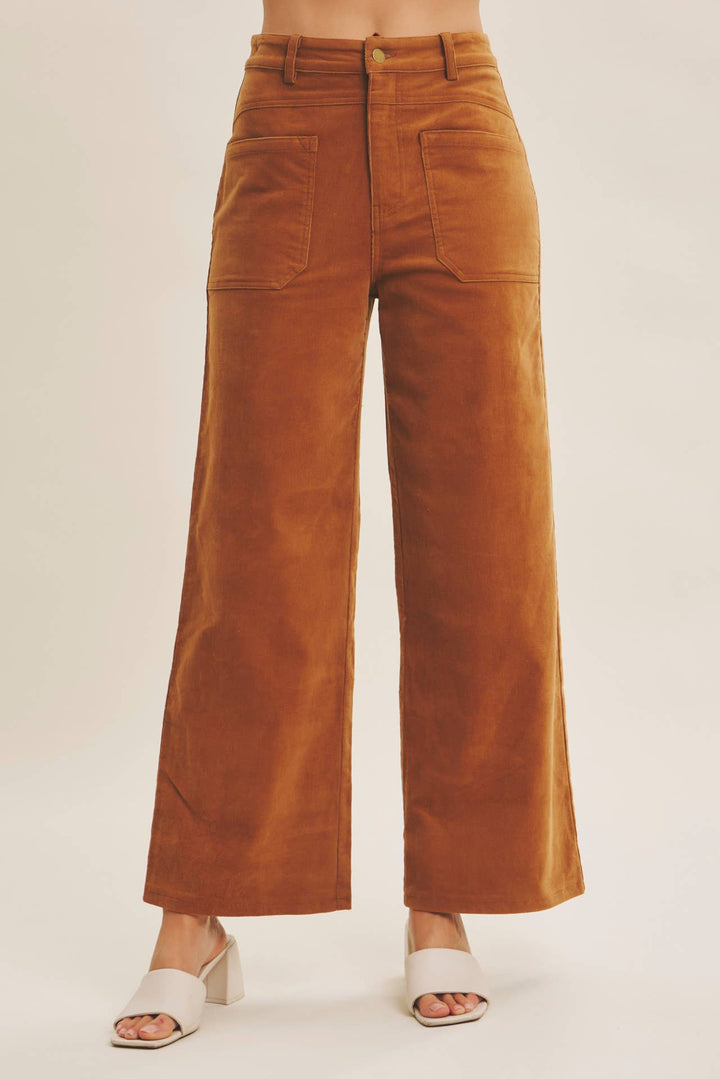 Essential Cozy Chic Corduroy Wide-Leg Pants