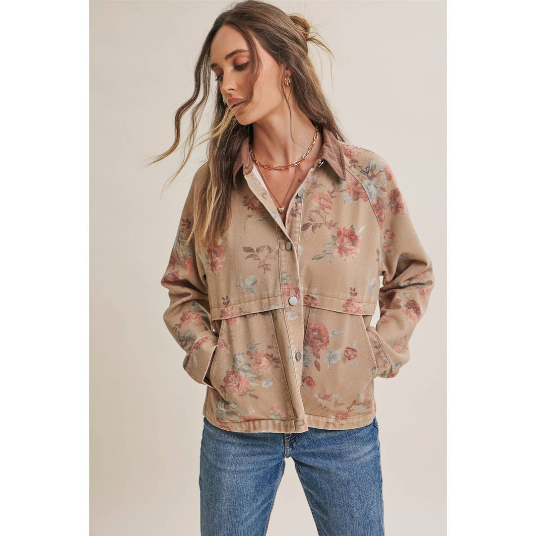 Wild Rose Afternoon Vintage Garment Washed Twill Jacket