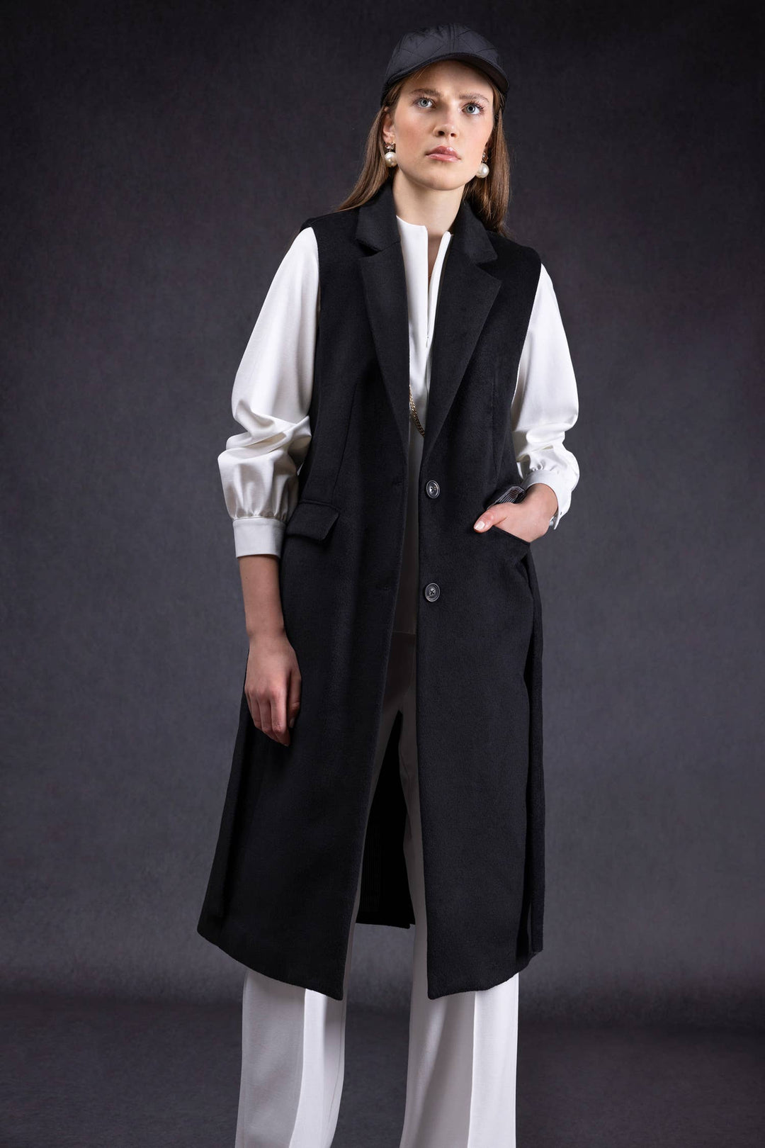 Long woven vest