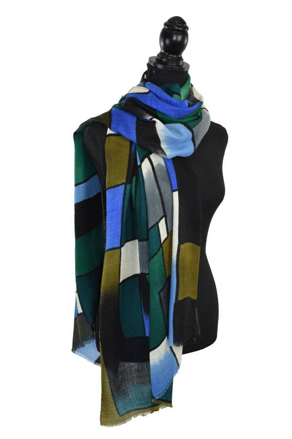 Victor Hand Painted Color Block Scarf