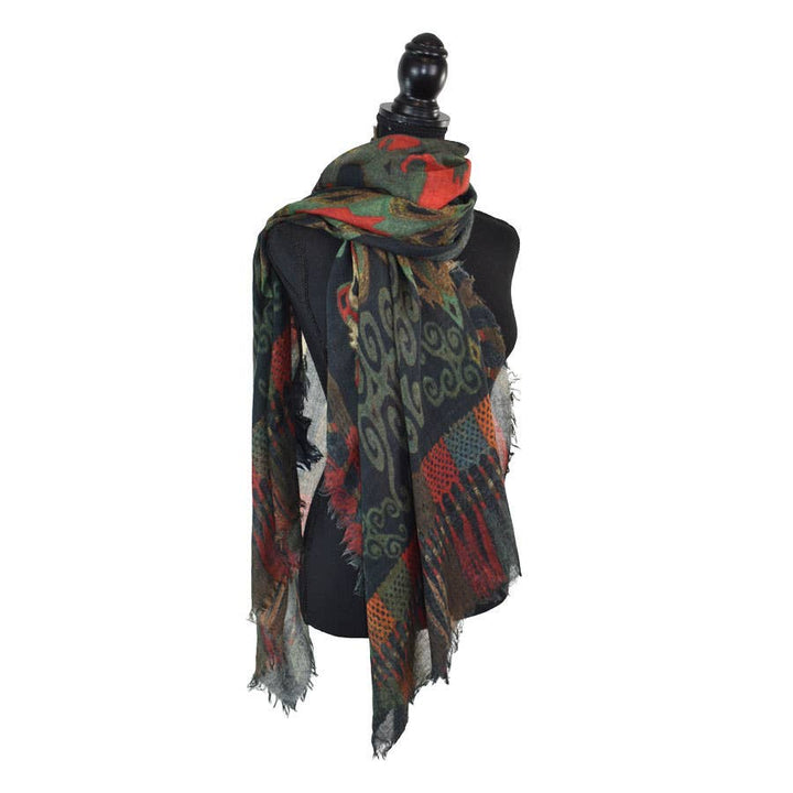 Christos Geo Medallion Wool Scarf