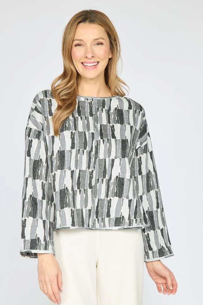 Jigsaw Blocks Rolled Edge Pullover