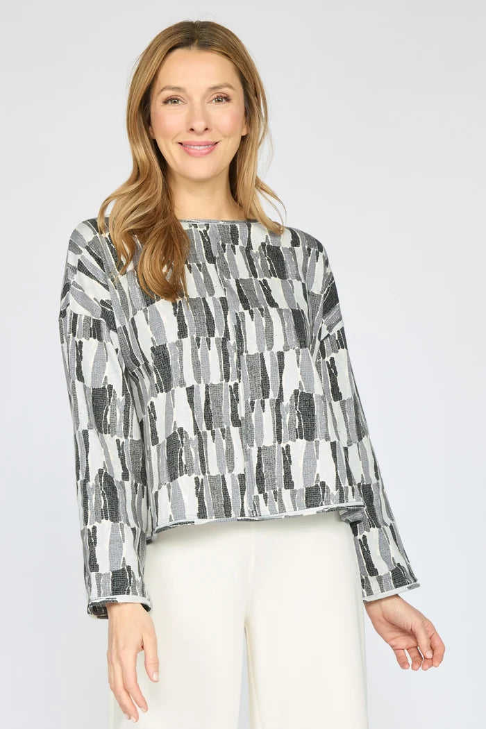 Jigsaw Blocks Rolled Edge Pullover