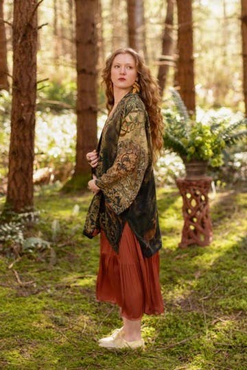 The Dawning Matineé (mid-length) duster w/ Ophelia & Fawns