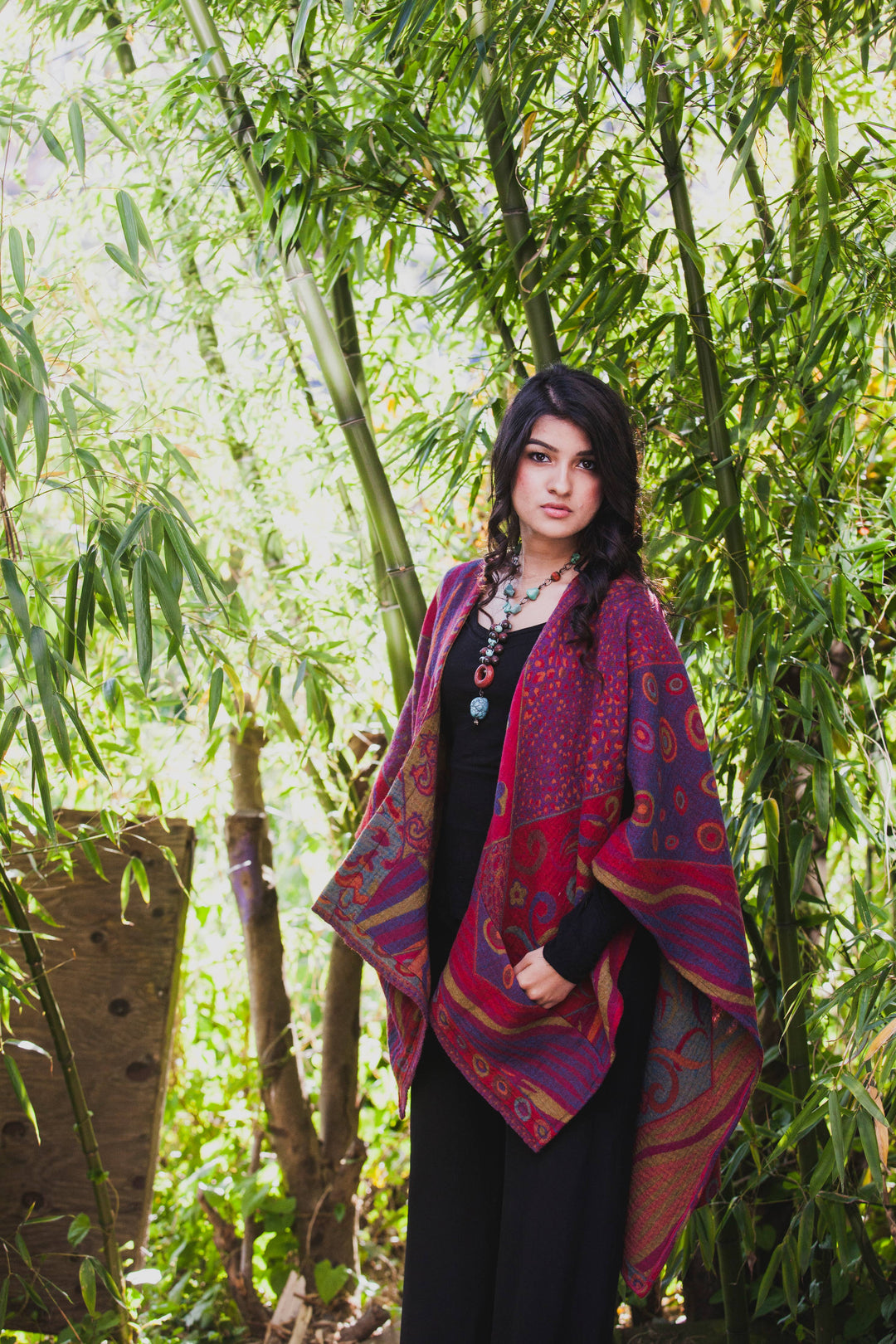 Poncho Cape~Fuchsia
