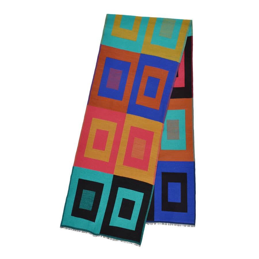 Grammy Woven Colorblock Narrow Scarf